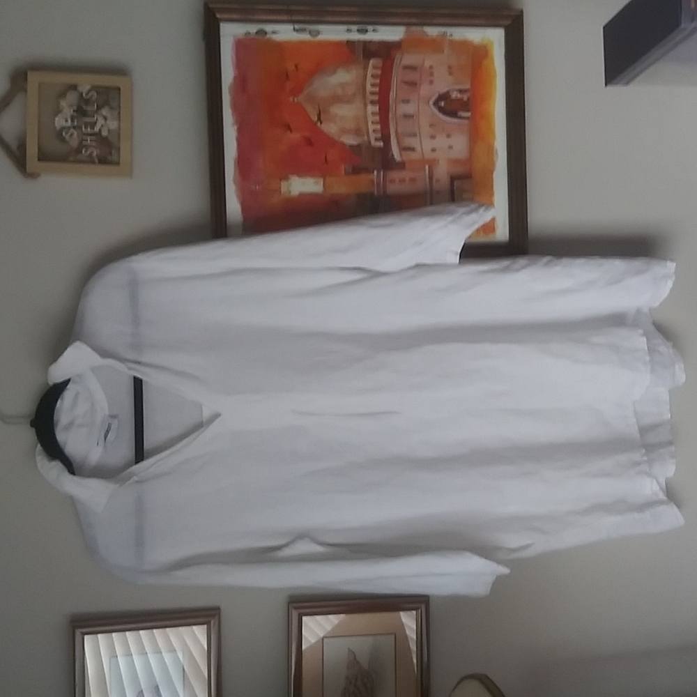 Soft, Linen "shirt tunic dress" w/a swing.     made in Italy by Tendencies